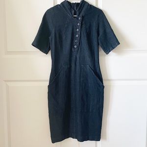 Prairie Underground Dark Denim Midi Dress